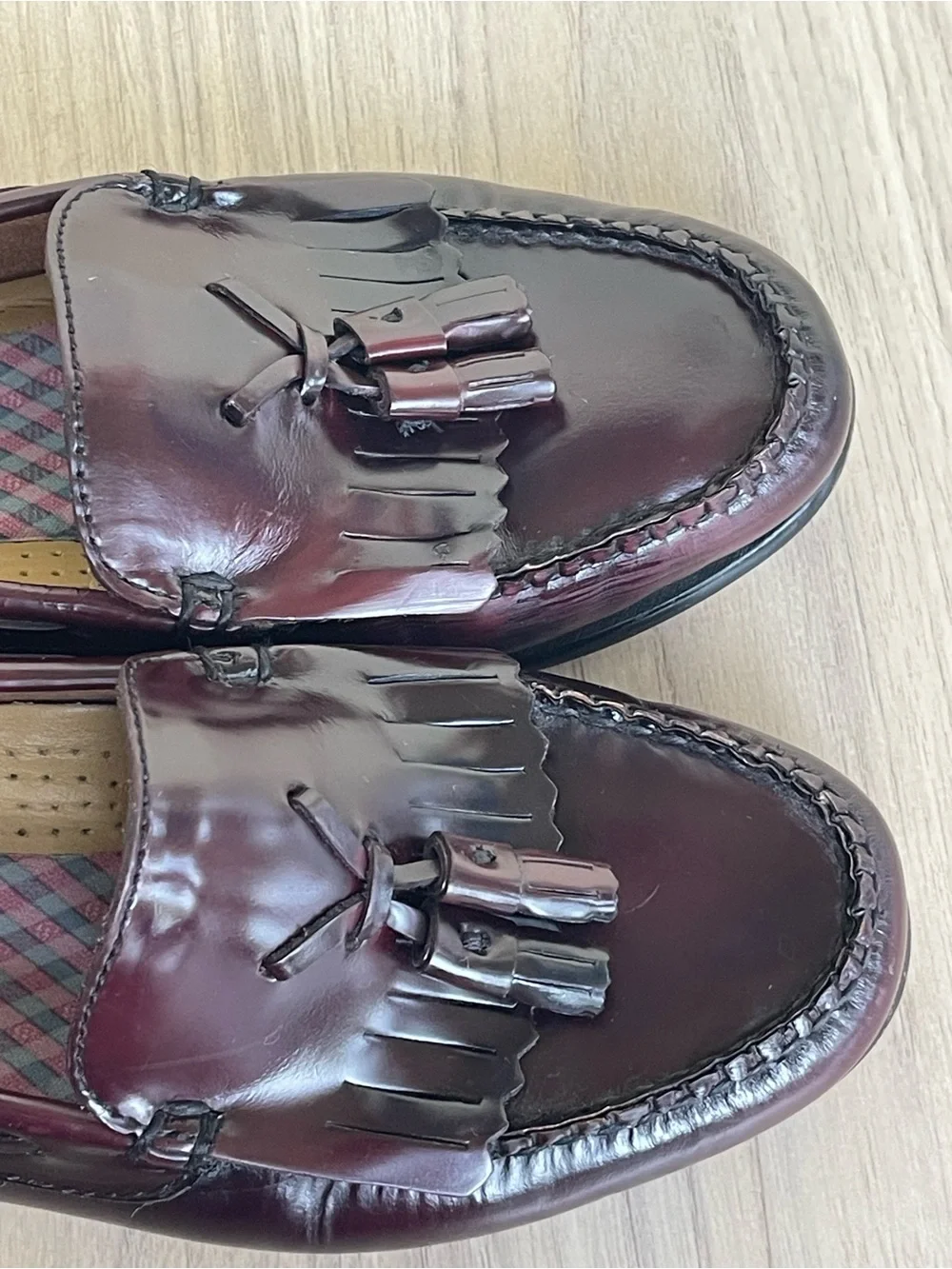 G.H. Bass & Co. Burgundy Tassel Kiltie Loafers